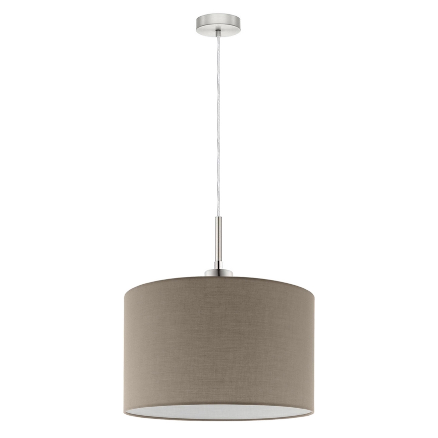 Eglo - LED ljuskrona med textilsladd TUNJA 1xE27/60W/230V taupe
