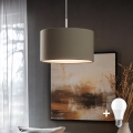 Eglo - LED ljuskrona med textilsladd TUNJA 1xE27/60W/230V taupe