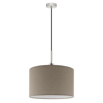 Eglo - LED ljuskrona med textilsladd TUNJA 1xE27/60W/230V taupe