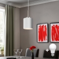 Eglo - LED ljuskrona med textilsladd TUNJA 1xE27/60W/230V vit