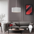 Eglo - LED ljuskrona med textilsladd TUNJA 1xE27/60W/230V vit