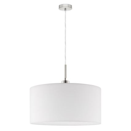 Eglo - LED ljuskrona med textilsladd TUNJA 1xE27/60W/230V vit