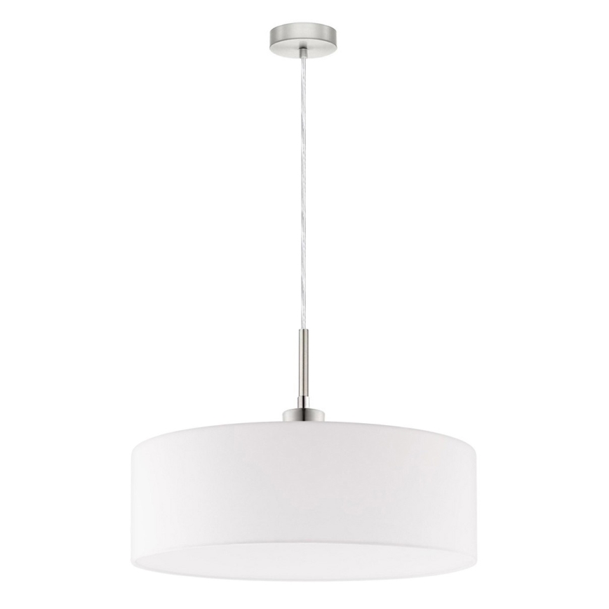 Eglo - LED ljuskrona med textilsladd TUNJA 1xE27/60W/230V vit