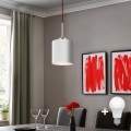 Eglo - LED ljuskrona med textilsladd TUNJA 1xE27/60W/230V vit