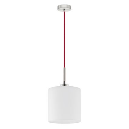 Eglo - LED ljuskrona med textilsladd TUNJA 1xE27/60W/230V vit