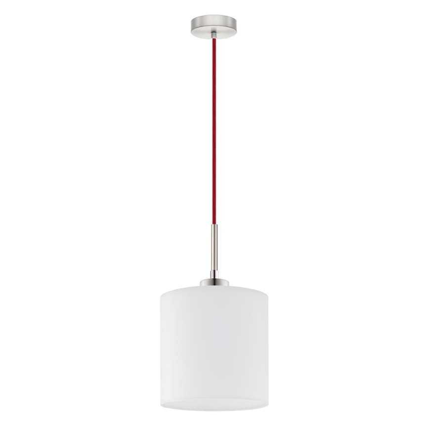 Eglo - LED ljuskrona med textilsladd TUNJA 1xE27/60W/230V vit