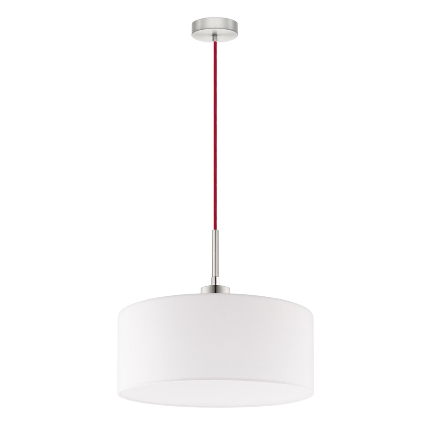 Eglo - LED ljuskrona med textilsladd TUNJA 1xE27/60W/230V vit