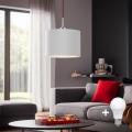 Eglo - LED ljuskrona med textilsladd TUNJA 1xE27/60W/230V vit