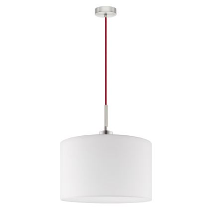Eglo - LED ljuskrona med textilsladd TUNJA 1xE27/60W/230V vit
