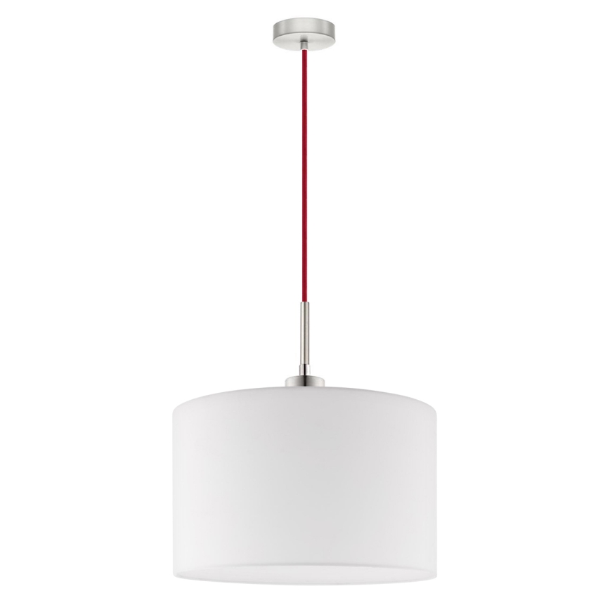 Eglo - LED ljuskrona med textilsladd TUNJA 1xE27/60W/230V vit
