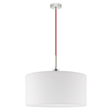 Eglo - LED ljuskrona med textilsladd TUNJA 1xE27/60W/230V vit