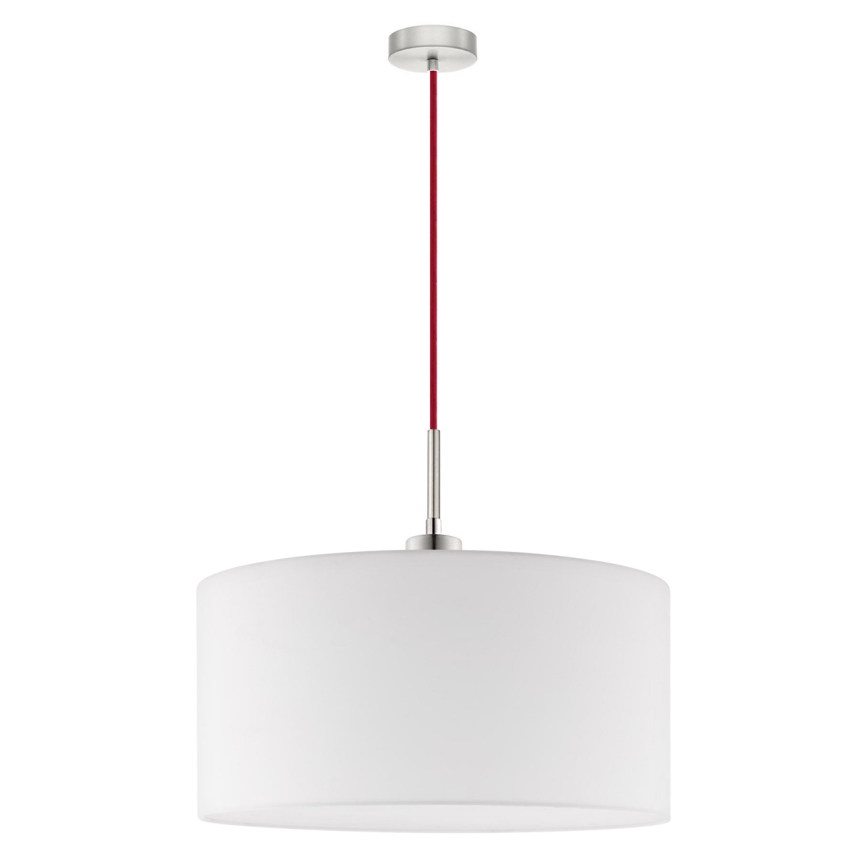 Eglo - LED ljuskrona med textilsladd TUNJA 1xE27/60W/230V vit