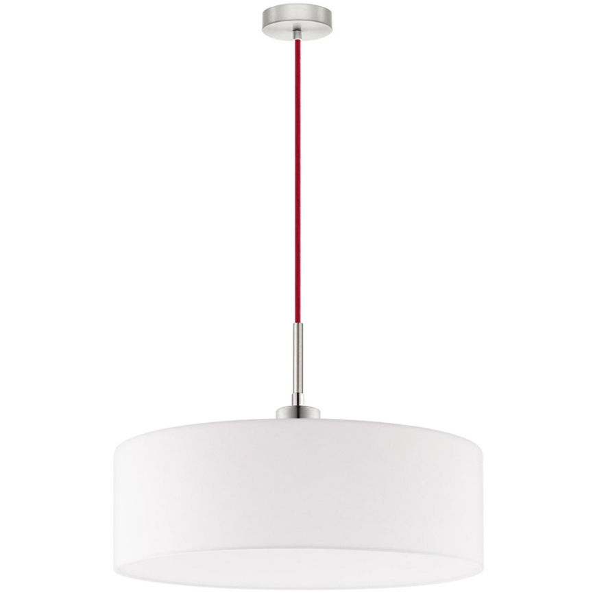 Eglo - LED ljuskrona med textilsladd TUNJA 1xE27/60W/230V vit