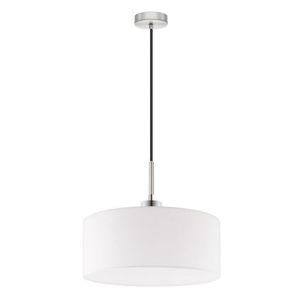 Eglo - LED ljuskrona med textilsladd TUNJA 1xE27/60W/230V vit
