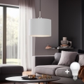 Eglo - LED ljuskrona med textilsladd TUNJA 1xE27/60W/230V vit