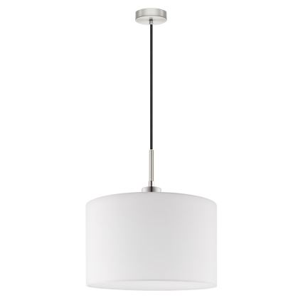Eglo - LED ljuskrona med textilsladd TUNJA 1xE27/60W/230V vit