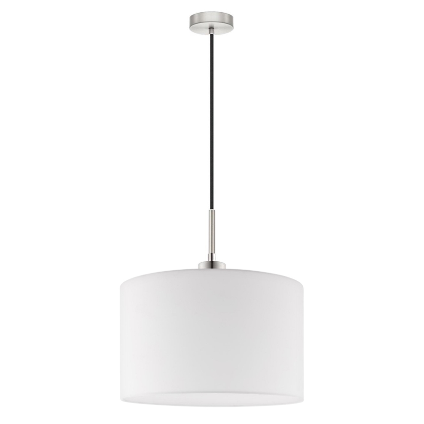 Eglo - LED ljuskrona med textilsladd TUNJA 1xE27/60W/230V vit