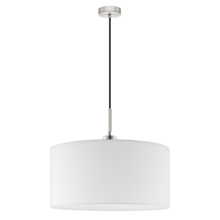 Eglo - LED ljuskrona med textilsladd TUNJA 1xE27/60W/230V vit