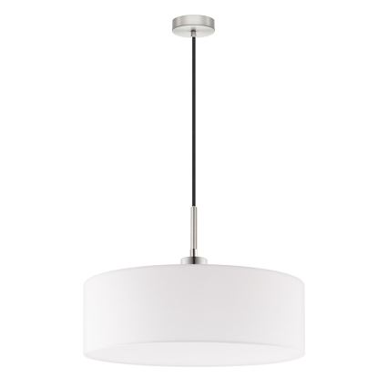 Eglo - LED ljuskrona med textilsladd TUNJA 1xE27/60W/230V vit