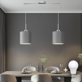 Eglo - LED ljuskrona med textilsladd TUNJA 2xE27/60W/230V grå