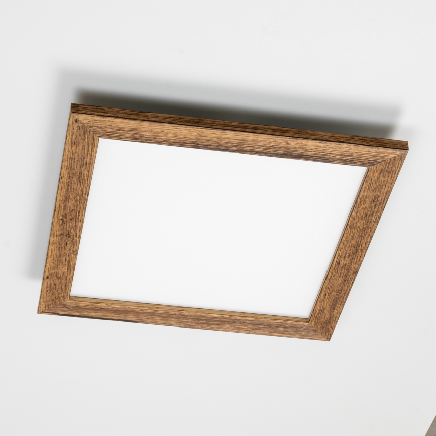 Eglo - LED Ljusreglerad fäst panel POZZALLO WOOD LED/21W/230V 2700-6500K 49,5x49,5 cm brun + fjärrkontroll
