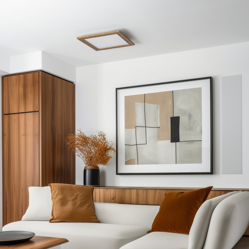 Eglo - LED Ljusreglerad fäst panel POZZALLO WOOD LED/21W/230V 2700-6500K 49,5x49,5 cm brun + fjärrkontroll