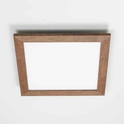 Eglo - LED Ljusreglerad fäst panel POZZALLO WOOD LED/21W/230V 2700-6500K 49,5x49,5 cm mörkbrun + fjärrkontroll