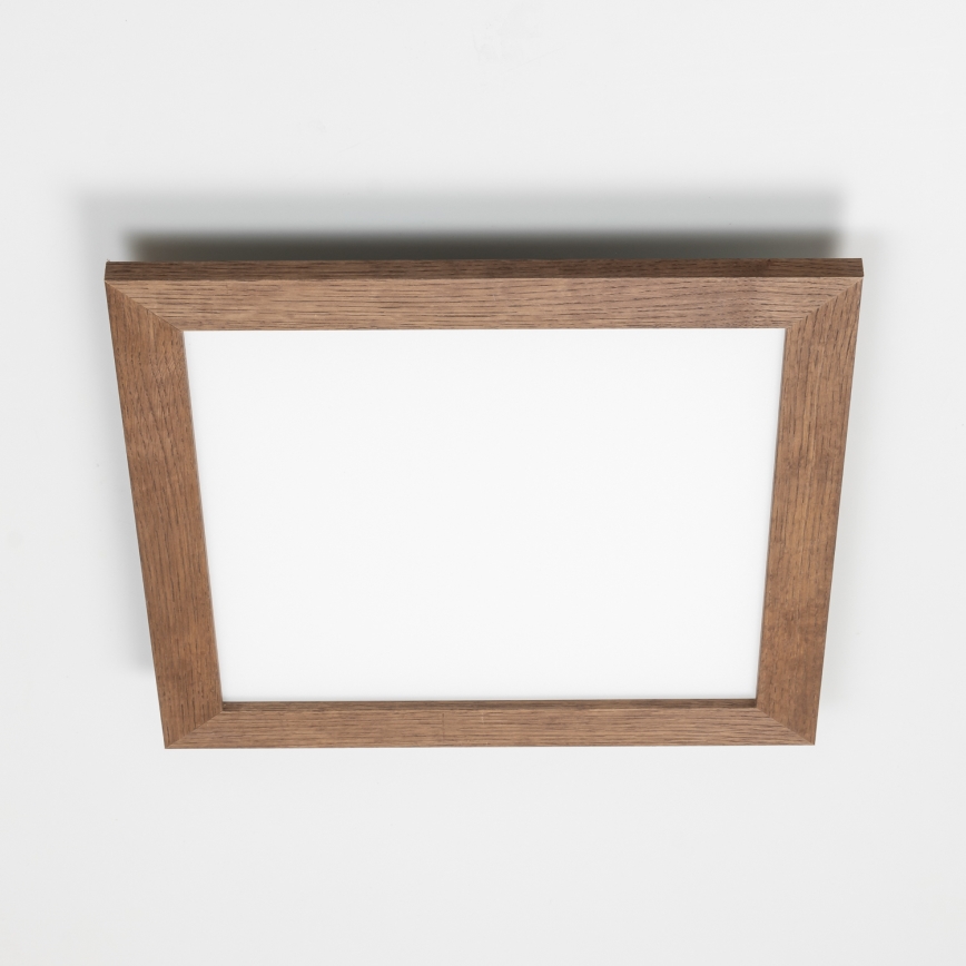 Eglo - LED Ljusreglerad fäst panel POZZALLO WOOD LED/21W/230V 2700-6500K 49,5x49,5 cm mörkbrun + fjärrkontroll