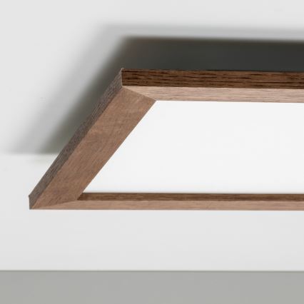 Eglo - LED Ljusreglerad fäst panel POZZALLO WOOD LED/21W/230V 2700-6500K 49,5x49,5 cm mörkbrun + fjärrkontroll
