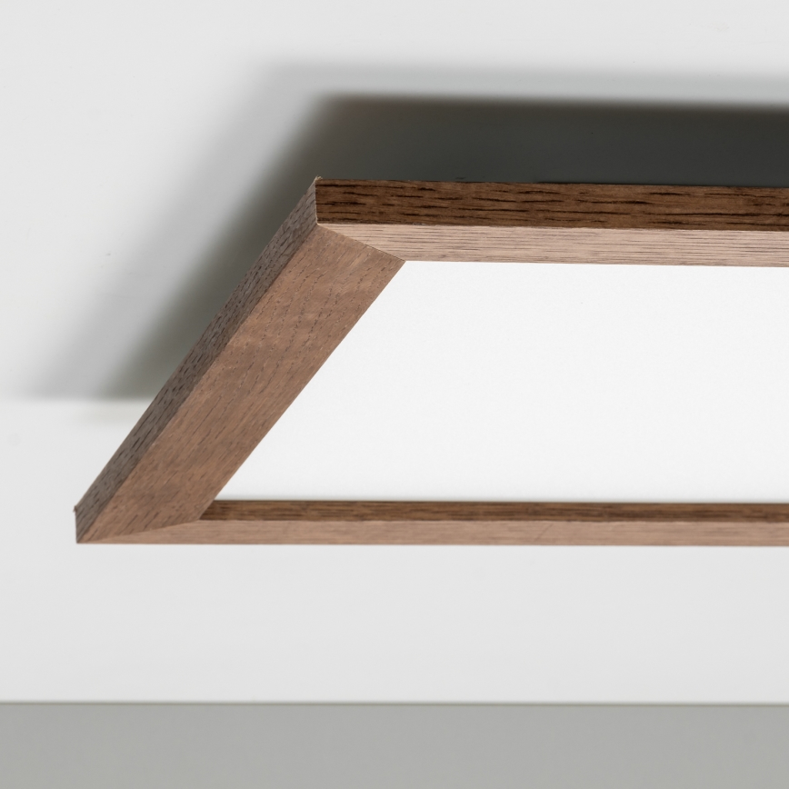 Eglo - LED Ljusreglerad fäst panel POZZALLO WOOD LED/21W/230V 2700-6500K 49,5x49,5 cm mörkbrun + fjärrkontroll
