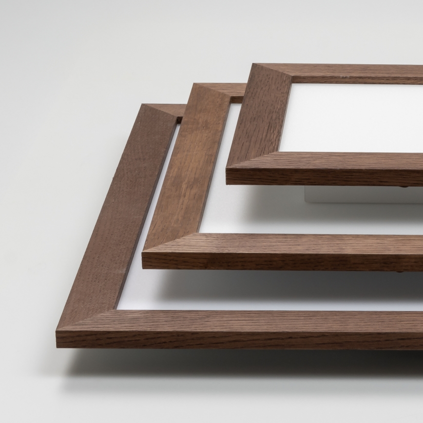 Eglo - LED Ljusreglerad fäst panel POZZALLO WOOD LED/21W/230V 2700-6500K 49,5x49,5 cm mörkbrun + fjärrkontroll