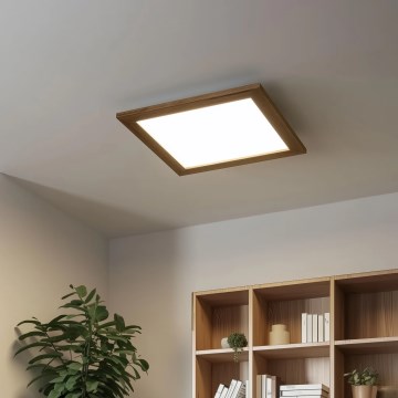 Eglo - LED Ljusreglerad fäst panel POZZALLO WOOD LED/21W/230V 2700-6500K 49,5x49,5 cm brun + fjärrkontroll