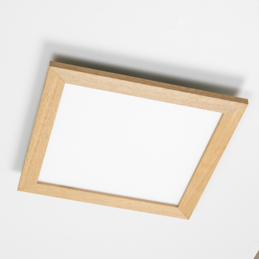 Eglo - LED Ljusreglerad fäst panel SALOBRENA 2 WOOD LED/25W/230V 4000K 49,5x49,5 cm brun