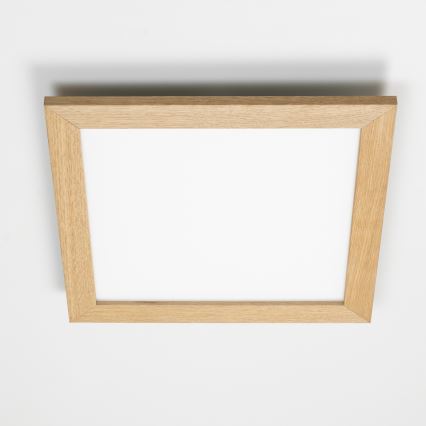 Eglo - LED Ljusreglerad fäst panel SALOBRENA 2 WOOD LED/25W/230V 4000K 49,5x49,5 cm brun