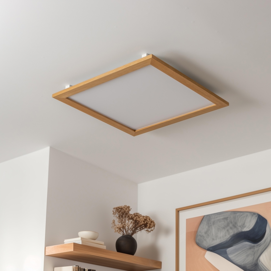 Eglo - LED Ljusreglerad fäst panel SALOBRENA-CL WOOD LED/31W/230V 2700-6500K 64x64 cm brun