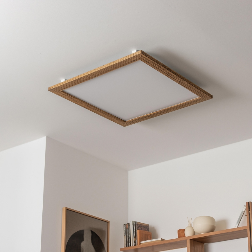 Eglo - LED Ljusreglerad fäst panel SALOBRENA-CL WOOD LED/31W/230V 2700-6500K 64x64 cm brun