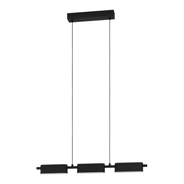 Eglo - LED ljusreglerad Ljuskrona med upphängningsrem  3xLED/6,7W/230V svart 