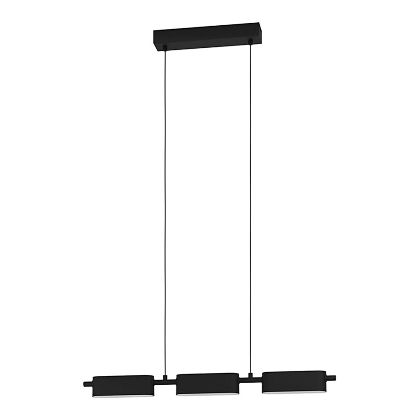 Eglo - LED ljusreglerad Ljuskrona med upphängningsrem  3xLED/6,7W/230V svart 