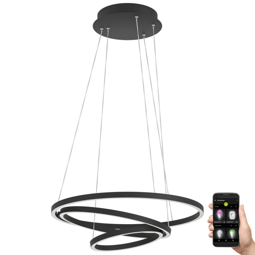 Eglo - LED ljusreglerad ljuskrona på snöre LED/43,2W/230V svart
