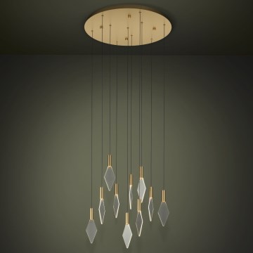 Eglo - LED ljusreglerad ljuskrona på textilsladd 10xLED/3W/230V 3000K diameter 58 cm guld
