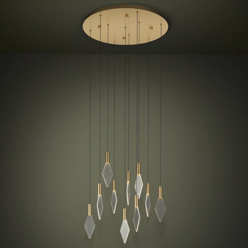 Eglo - LED ljusreglerad ljuskrona på textilsladd 10xLED/3W/230V 3000K diameter 58 cm guld