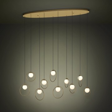 Eglo - LED ljusreglerad ljuskrona på textilsladd 10xLED/3W/230V 3000K guld