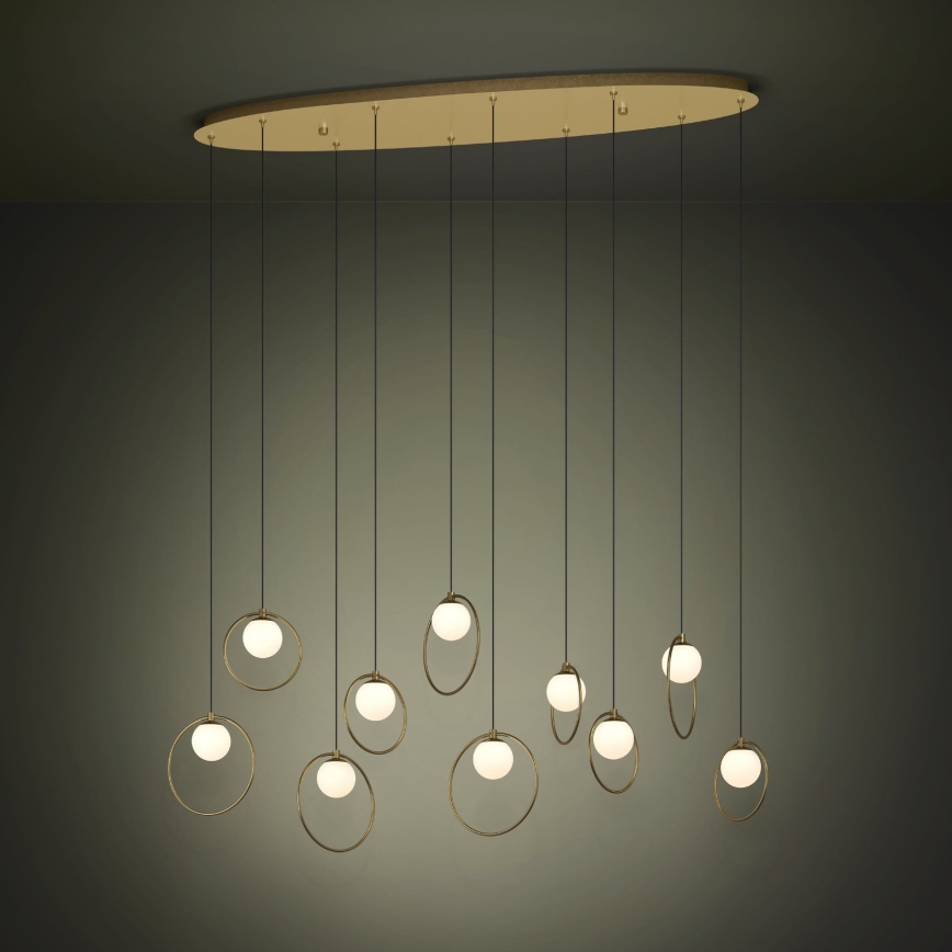 Eglo - LED ljusreglerad ljuskrona på textilsladd 10xLED/3W/230V 3000K guld