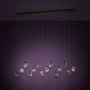 Eglo - LED ljusreglerad ljuskrona på textilsladd 14xLED/3W/230V 3000K svart/genomskinlig