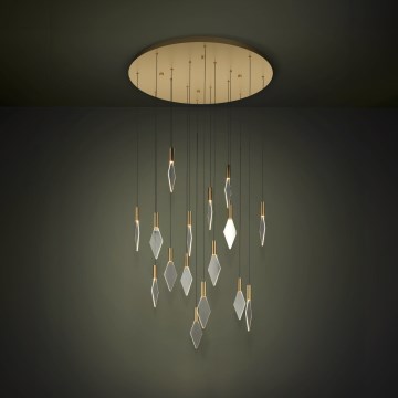 Eglo - LED ljusreglerad ljuskrona på textilsladd 16xLED/3,3W/230V 3000K diameter 78 cm guld