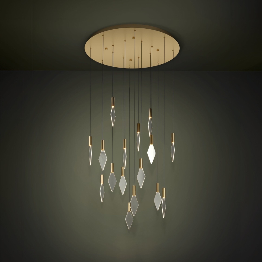 Eglo - LED ljusreglerad ljuskrona på textilsladd 16xLED/3,3W/230V 3000K diameter 78 cm guld