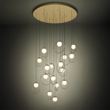 Eglo - LED ljusreglerad ljuskrona på textilsladd 17xLED/3W/230V 3000K diameter 78 cm guld