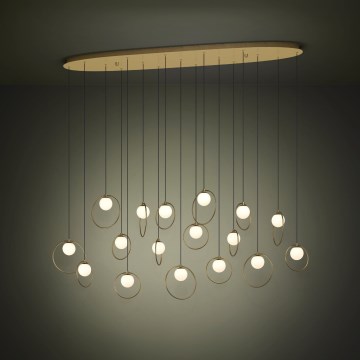 Eglo - LED ljusreglerad ljuskrona på textilsladd 17xLED/3W/230V 3000K guld