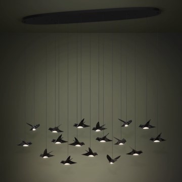 Eglo - LED ljusreglerad ljuskrona på textilsladd 17xLED/3W/230V 3000K svart