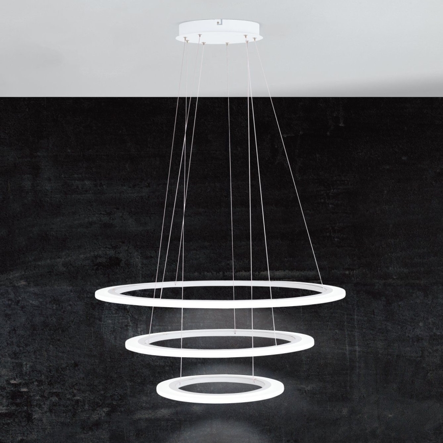 Eglo - LED ljusreglerad ljuskrona på textilsladd 1xLED/45W/230V + 1xLED/33W + 1xLED/19,5W